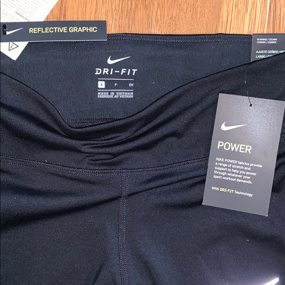 Nike Power Drifit Black Workout Leggings NEW Small - Picture 7 of 8